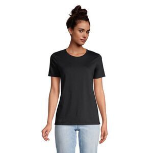 Lands' End -  Women's Relaxed Supima Cotton Crew Neck Black
